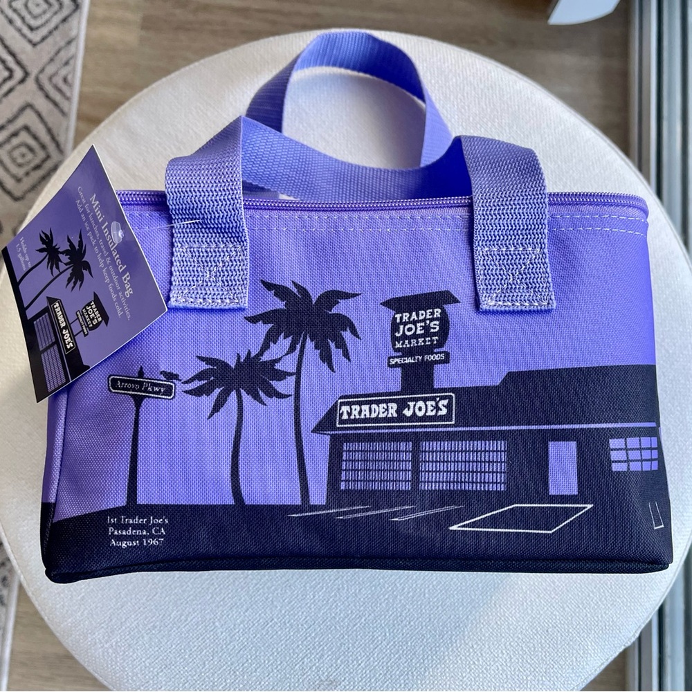 Trader Joe's Purple and Black Insulated Bag